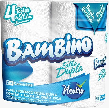 Papel Higiênico Bambino Folha Dupla Pct 4 Rolos
