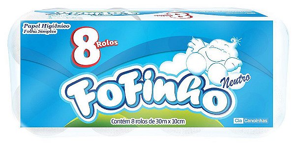 Papel Higiênico Fofinho Folha Simples Pct 8 Rolos