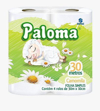 Papel Higiênico Paloma Perfumado Camomila Pct 4 Rolos 30 MT