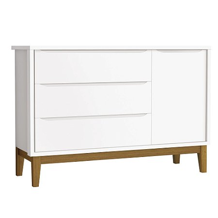 Comoda Com Sapateira Classic Branco Fosco Reller