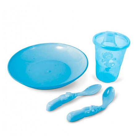 Kit Alimentação Econômico Adoleta Bebê 0985 Azul Bebê