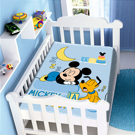 Cobertor Infantil Raschel Azul Disney Mickey Sonhando Jolitex
