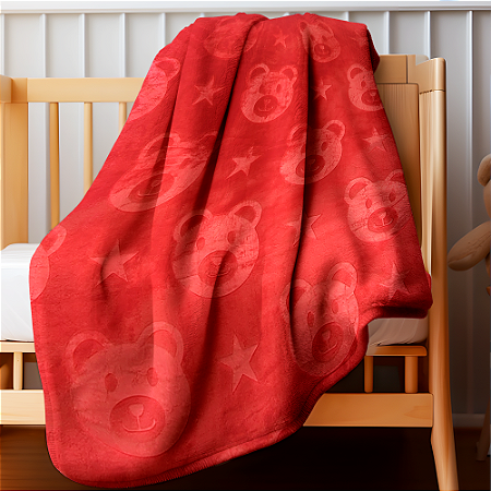 Cobertor Infantil Pelo Alto Vermelho Premium Hipooalergênico Hazime Enxovais