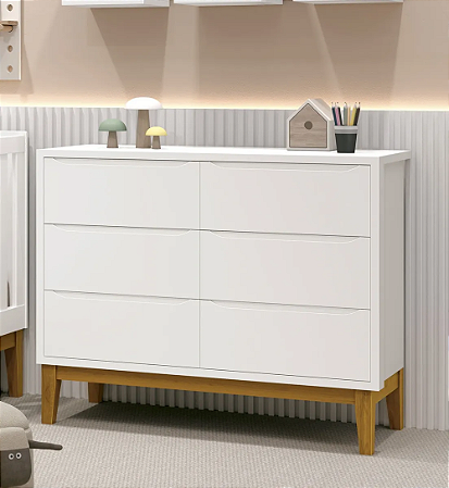 cômoda classic 6 gavetas reller