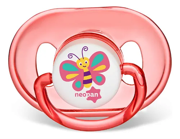 Chupeta Neopan Tamanho 1 Bico Redondo Rosa – Borboleta