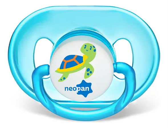 Chupeta Neopan Tamanho 1 Bico Redondo Azul/tartaruga