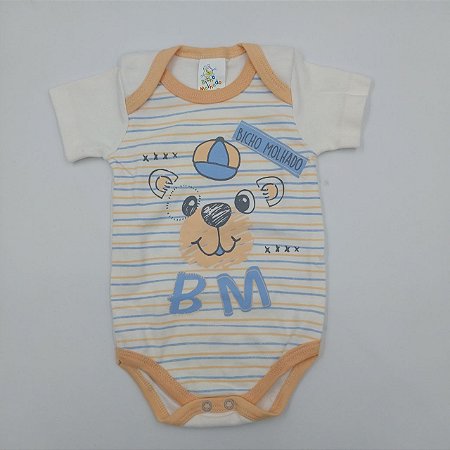 Body manga curta estampado bicho molhado