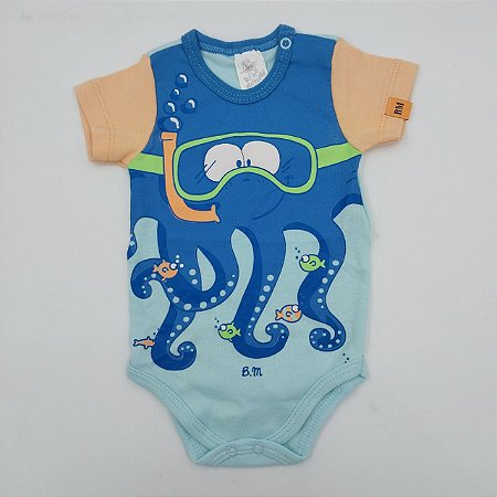 Body manga curta estampado bicho molhado