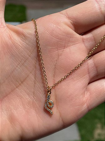 Colar com Pingente de Serpente Cravejado com Zirconia