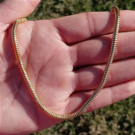 Colar Snake Cilindrico - Banho de Ouro 18k