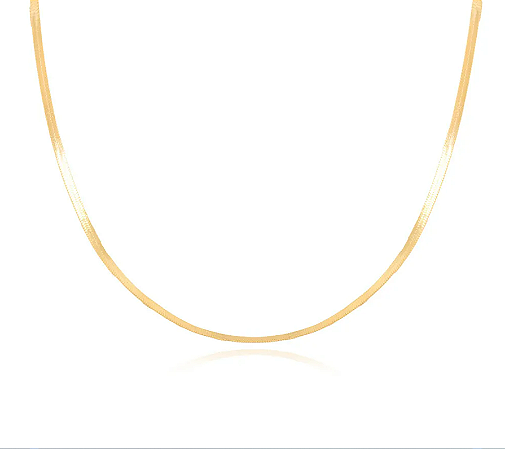 Choker malha lisa 2mm - Banho de Ouro 18k