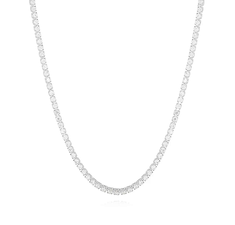 Colar Choker Riviera Cristal 2mm - Ródio Branco