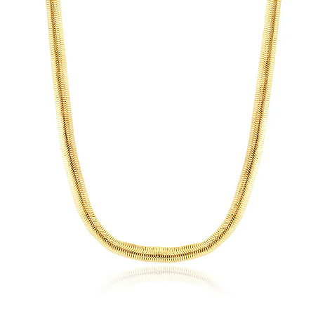 Choker malha Snake 5mm - Banho de Ouro 18k