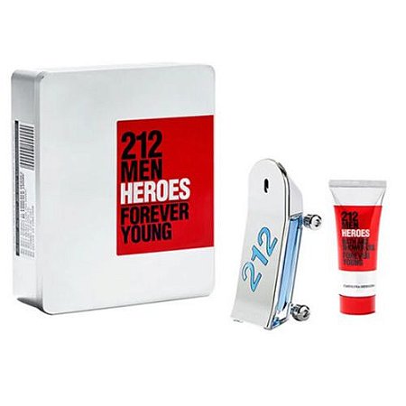 KIT PERFUME 212 HEROES FOREVER YOUNG EAU DE TOILETTE 90 ML + LOÇÃO CORPORAL 100 ML