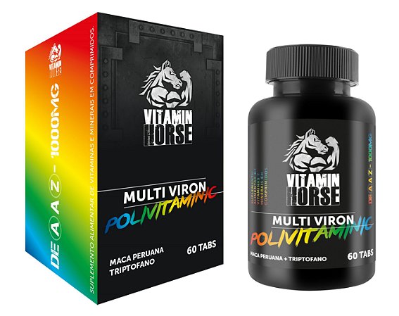 MULTIVIRON 60TABS (MULTIVITAMINICO A a Z + MACA PERUANA + TRIPTOFANO) - VITAMIN HORSE