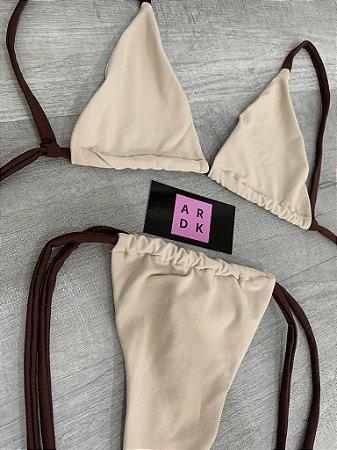 1 BIQUÍNI CORTININHA MIA OFF/ MARROM PRONTA ENTREGA