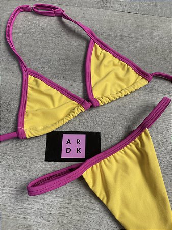 1 biquiní marquinha melody amarelo com rosa