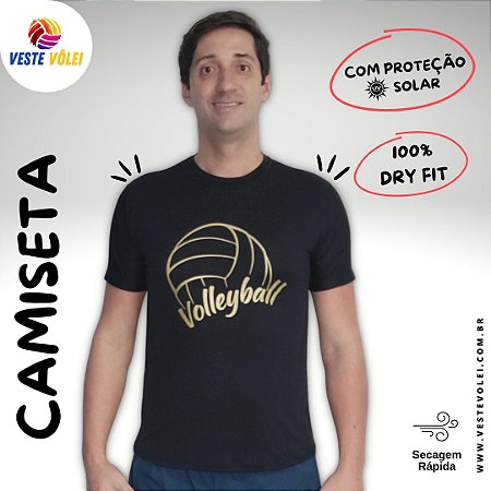 Camiseta Masculina - Modelo Volleyball cor Preta