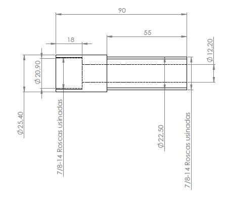 Alongador de torneira para geladeira 90mm