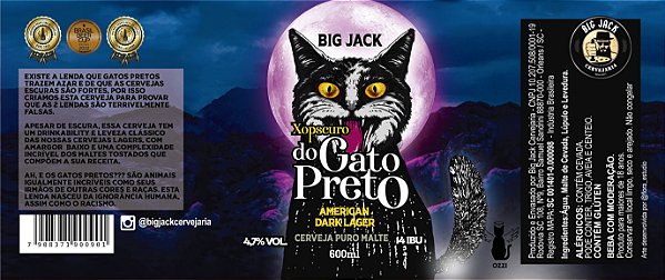 Cerveja Big Jack Xopscuro do Gato Preto Dark Lager 600ml