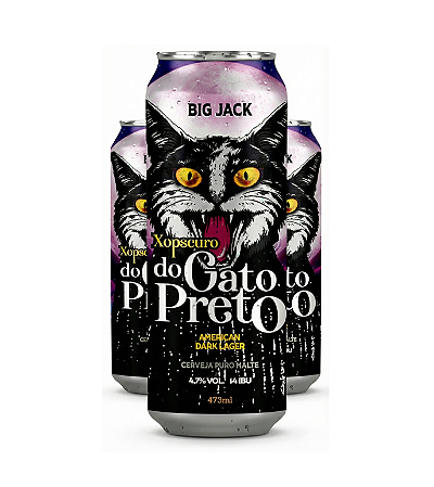 Kit 3 Cerveja Big Jack Dark Lager Xopscuro do Gato Preto 473ml