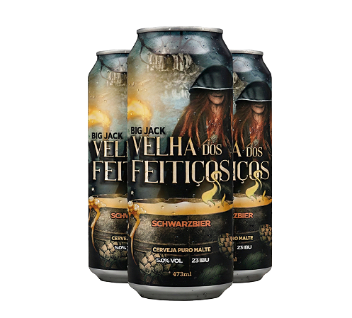 Kit 3 Cerveja Big Jack Velha dos Feitiços Schwarzbier 473ml