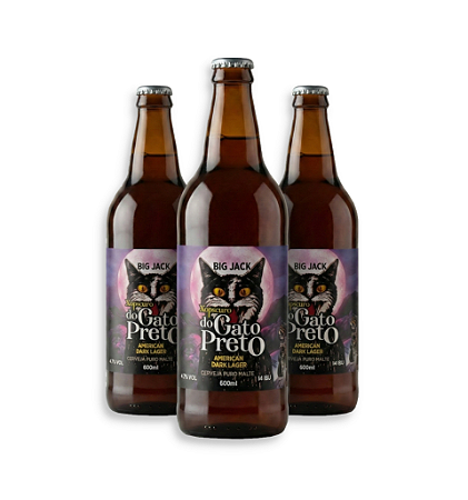 Kit 3 Cerveja Big Jack Xopscuro do Gato Preto Dark Lager 600ml