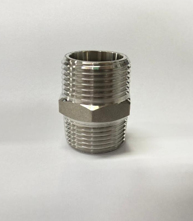 Niple 1" BSP sextavado inox