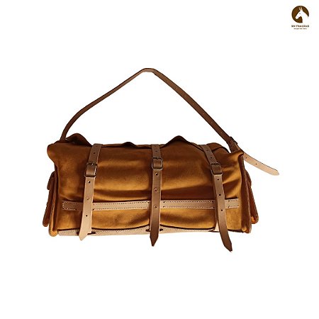 DOUBLE BOLSA EM COURO PARA VIAGENS, CAVALGADAS, TROPEADA E ROMARIAS