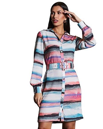 Vestido Chemise Marmorizado