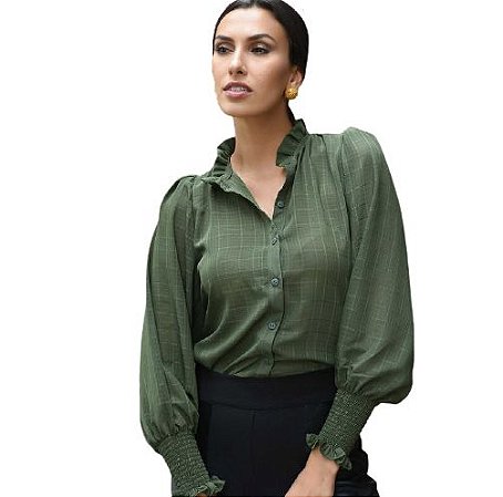 Camisa Manga Longa com Punho em Lastex