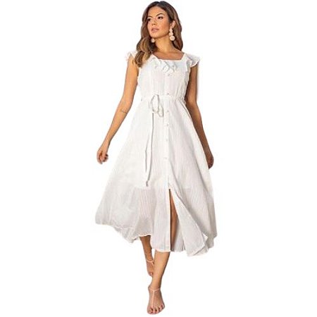 Vestido Midi com Babados