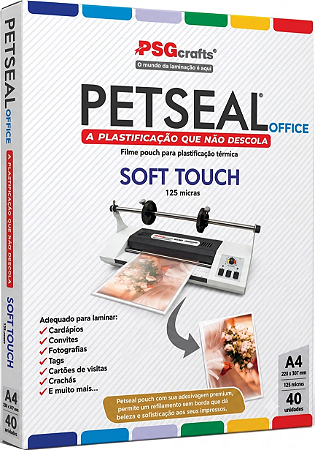 Petseal pouch toque de seda (soft touch) 220mm x 307mm (125mic 40 Pçs)