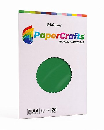 Papel Especial PaperCrafts (GRESS GREEN) VERDE GRAMA 180g A4 20 folhas
