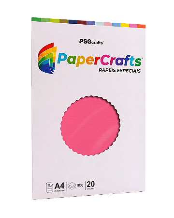 Papel Especial PaperCrafts (NEON PEACH RED) ROSE NEON 180g A4 20 folhas