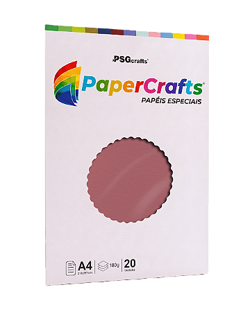 Papel Especial PaperCrafts (PINK) ROSA CLARO 180g A4 20 folhas