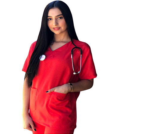 Conjunto Pijama Cirúrgico Vermelho Oxford