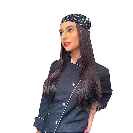 Faixa de Cabelo Preta De Bolinha