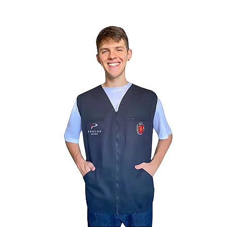 Colete Cinza Em Zíper