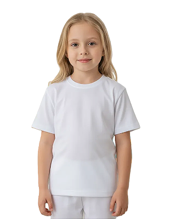Camiseta Branca Poliéster Infantil