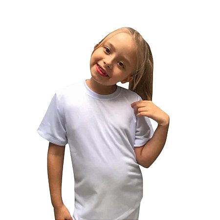 Camiseta Branca Poliéster Infantil