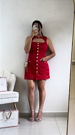 Vestido Botões Emily Vermelho
