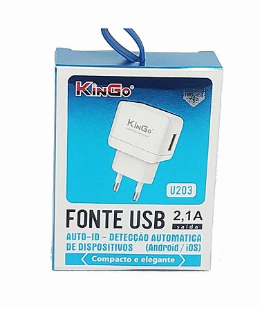 Fonte USB Kingo 2.1A