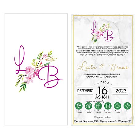 Convite para Casamento ( Personalizado )