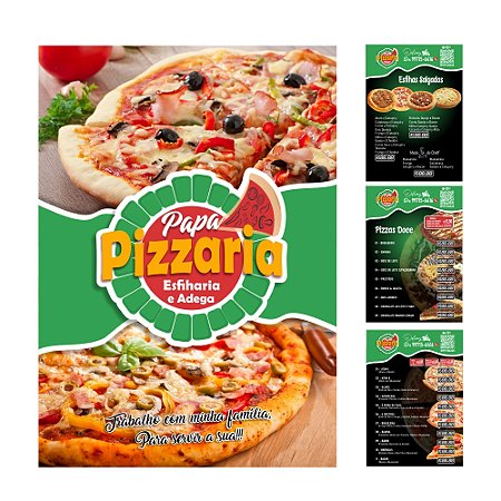 Cardápio com 3 a 15 Páginas