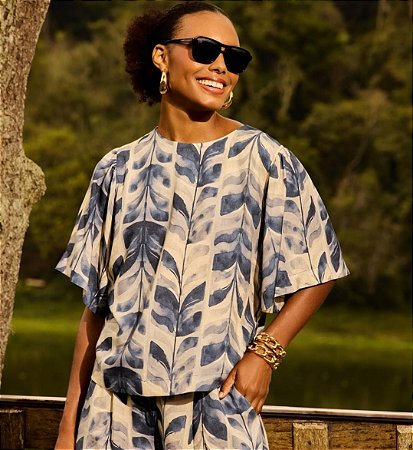 Blusa de viscose estampado