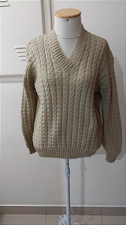 Blusa de tricot de tranças