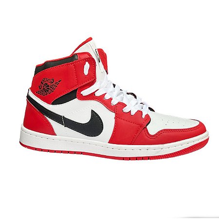 Tênis Nike Air Jordan One Vermelho - Branco - Slim Shoes