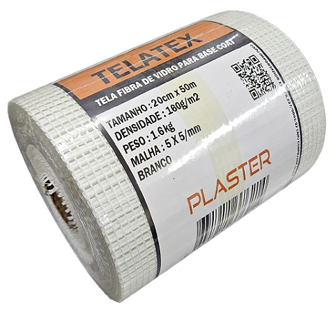 TELA FIBRA DE VIDRO BASE COAT TELATEX PLASTER 20CM X 50M