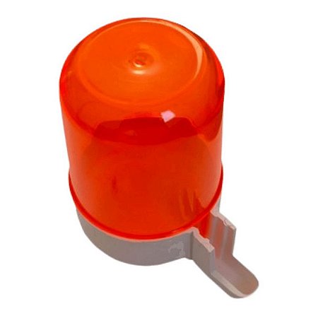 Bebedouro Animalplast Grande 300ml - Malha Fina - Laranja Com Base Branca